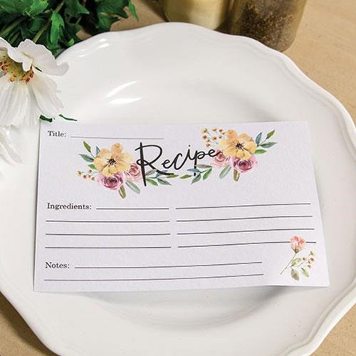 24/Pkg Floral Recipe Cards