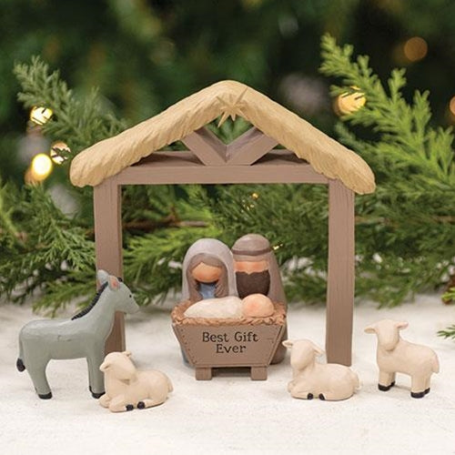 6/Set Best Gift Ever Resin Nativity