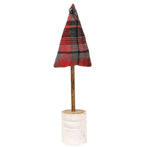 Red/Black/Gray Fabric Tree 14"