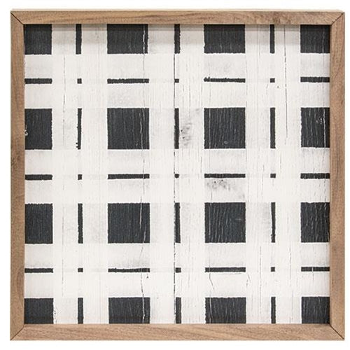 Black & White Weave Pattern Wall Art 12"