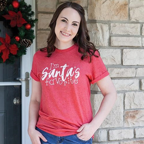 I'm Santa's Favorite T-Shirt  Heather Red XXL