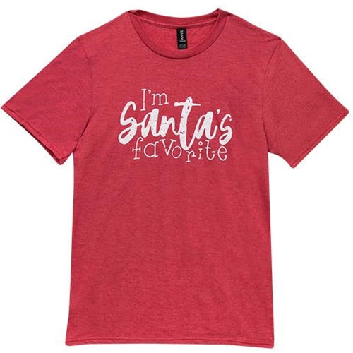 I'm Santa's Favorite T-Shirt Heather Red Extra Large