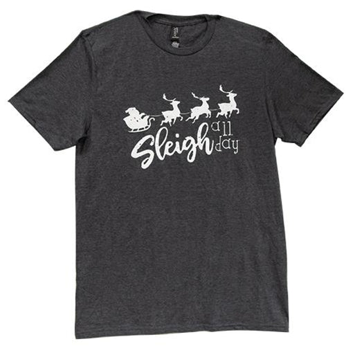 *Sleigh All Day T-Shirt Heather Dark Gray Small