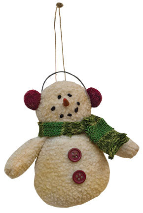 Snowman Rustic Plush Orn