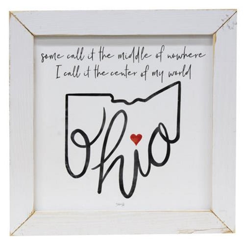 Center of My World  Print 12" Square White Frame