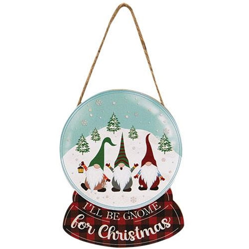 Gnome Trio Wooden Snow Globe Ornament