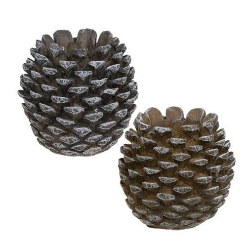 Resin Pinecone Taper Holder 2 Asstd.