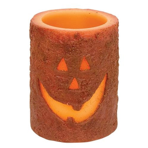 Jack-O'-Lantern Timer Pillar 4"