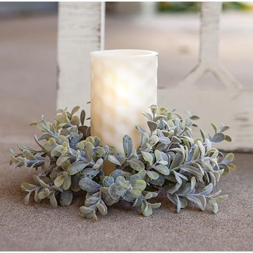 Pebble Eucalyptus Candle Ring 3"