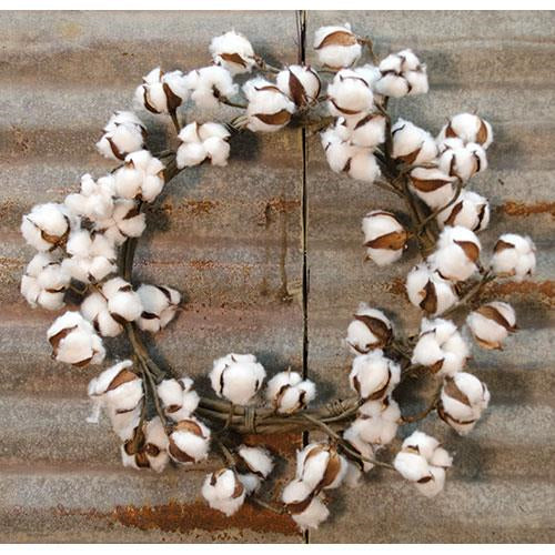 Country Cotton Ball Wreath 20"