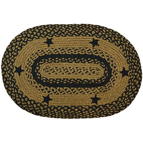 Black Star Oval Rug 27 x48