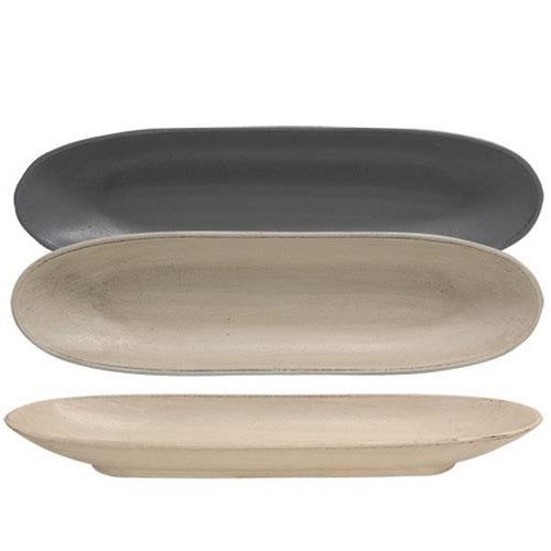 Stoneware Oval Tray 3 Asstd.