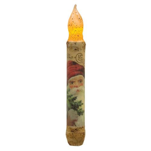 Joyful Santa Timer Taper - Burnt Ivory