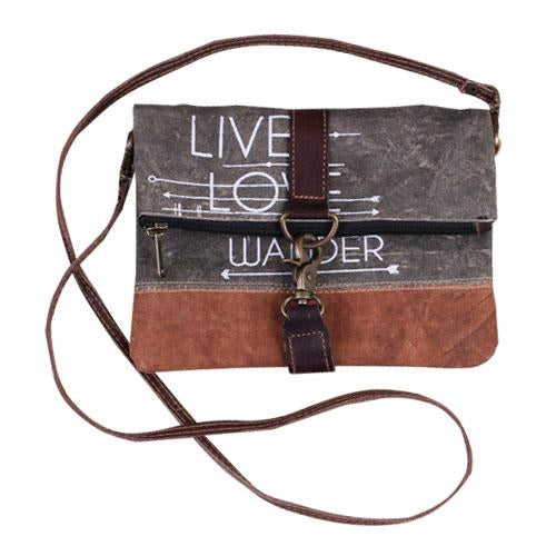 Live Love Wander Fold-Over Crossbody Purse